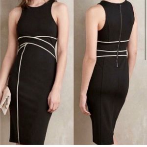 Maeve Anthropologie Womens Black Cavatina Sleeveless Sheath Dress Sz 6 LBD